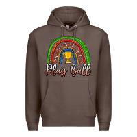 Coffee Play Ball Football Rainbow Premium Hoodie - CowhideDigitalArt