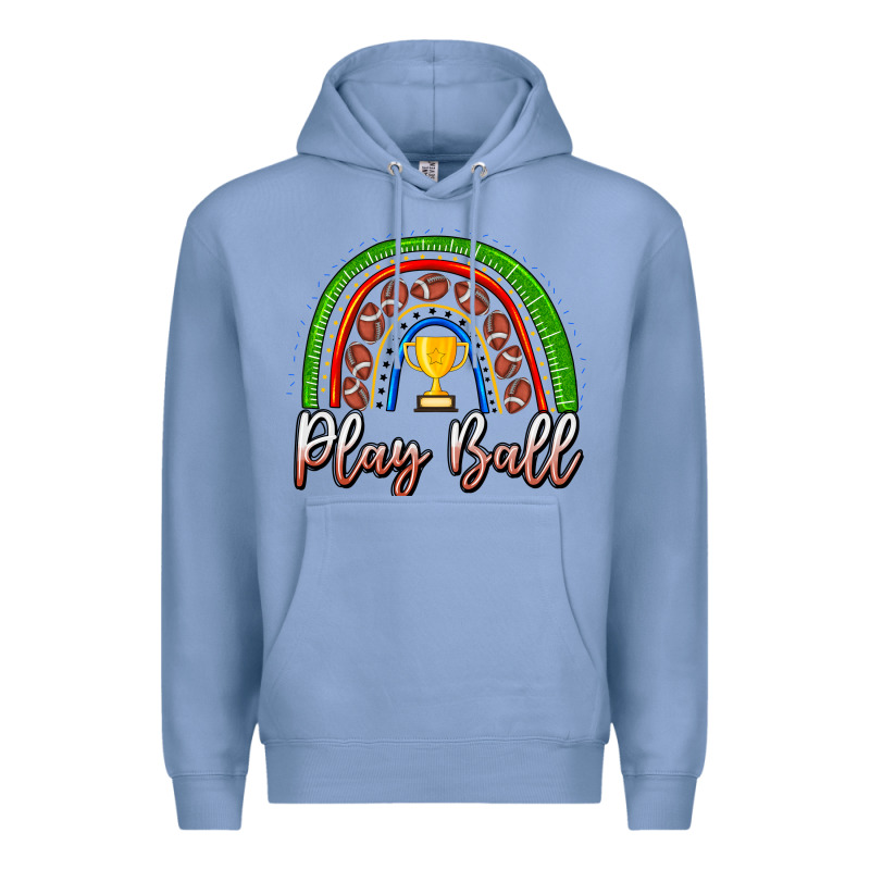 Play Ball Football Rainbow Premium Hoodie by CowhideDigitalArt | Teevron