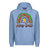 Colony Blue Play Ball Football Rainbow Premium Hoodie - CowhideDigitalArt