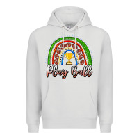 Dove Grey Play Ball Football Rainbow Premium Hoodie - CowhideDigitalArt