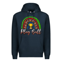 Navy Play Ball Football Rainbow Premium Hoodie - CowhideDigitalArt