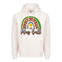 Pale Pink Play Ball Football Rainbow Premium Hoodie - CowhideDigitalArt