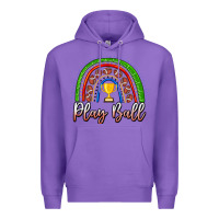 Purple Play Ball Football Rainbow Premium Hoodie - CowhideDigitalArt