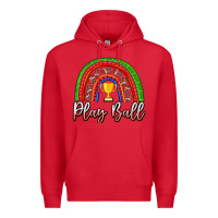 Red Play Ball Football Rainbow Premium Hoodie - CowhideDigitalArt