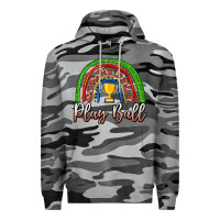 Slate Camo Play Ball Football Rainbow Premium Hoodie - CowhideDigitalArt
