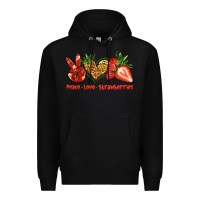 Black peace love strawberries Premium Hoodie - Jasminsmagicworld