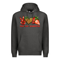 Charcoal Heather peace love strawberries Premium Hoodie - Jasminsmagicworld