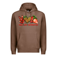 Chestnut peace love strawberries Premium Hoodie - Jasminsmagicworld