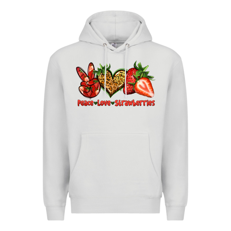 Peace Love Strawberries Premium Hoodie by Jasminsmagicworld | Teevron