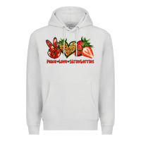 Dove Grey peace love strawberries Premium Hoodie - Jasminsmagicworld