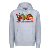 Heather Grey peace love strawberries Premium Hoodie - Jasminsmagicworld