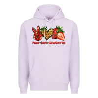 Lilac peace love strawberries Premium Hoodie - Jasminsmagicworld