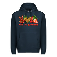 Navy peace love strawberries Premium Hoodie - Jasminsmagicworld