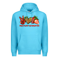 Ocean Blue peace love strawberries Premium Hoodie - Jasminsmagicworld