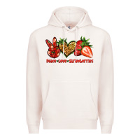 Pale Pink peace love strawberries Premium Hoodie - Jasminsmagicworld