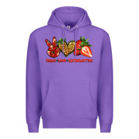 Purple peace love strawberries Premium Hoodie - Jasminsmagicworld
