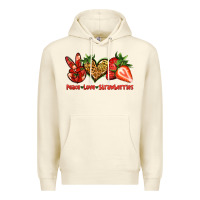 Sandshell peace love strawberries Premium Hoodie - Jasminsmagicworld