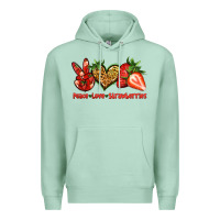 Seafoam peace love strawberries Premium Hoodie - Jasminsmagicworld