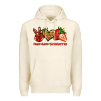 Tofu peace love strawberries Premium Hoodie - Jasminsmagicworld