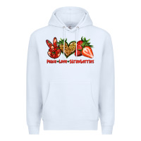White peace love strawberries Premium Hoodie - Jasminsmagicworld