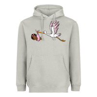 Moon Dust stork with black baby girl Heavyweight Hoodie - BarkalooDesign