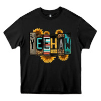 Black yeehaw license plate letters Heavy Core Tee - Jasminsmagicworld