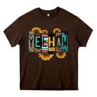 Chocolate Brown yeehaw license plate letters Heavy Core Tee - Jasminsmagicworld