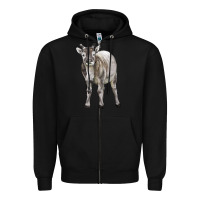 Black reindeer fawn deer Zipper Hoodie - LillyAllenDesigns