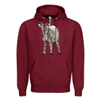 Burgundy reindeer fawn deer Zipper Hoodie - LillyAllenDesigns