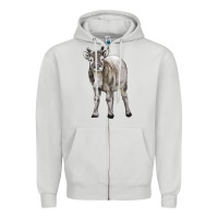 Dove Grey reindeer fawn deer Zipper Hoodie - LillyAllenDesigns