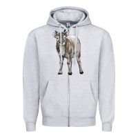 Heather Grey reindeer fawn deer Zipper Hoodie - LillyAllenDesigns