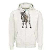 Oatmeal Heather reindeer fawn deer Zipper Hoodie - LillyAllenDesigns