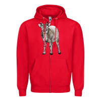 Red reindeer fawn deer Zipper Hoodie - LillyAllenDesigns