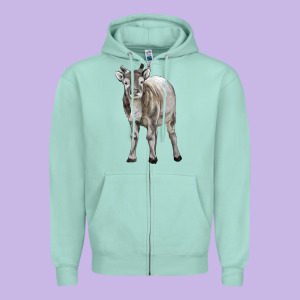 Reindeer Fawn Deer Zipper Hoodie Designed By Lillyallendesigns