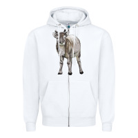 White reindeer fawn deer Zipper Hoodie - LillyAllenDesigns