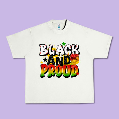 Black And Proud Urban Heavy Tee Designed By Cowgirlartshop