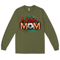 Army Green blessed soccer mom lightbulb letters Long Sleeve Tee - OliviaCreatesArt