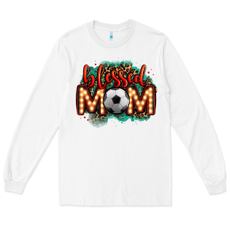 Blessed Soccer Mom Lightbulb Letters Long Sleeve Tee by OliviaCreatesArt | Teevron