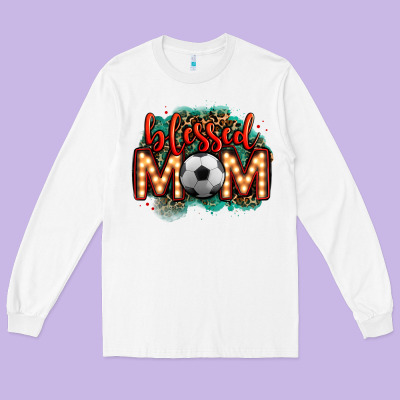 Blessed Soccer Mom Lightbulb Letters Long Sleeve Tee Designed By Oliviacreatesart