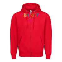 Red Pediatric PT Physical Therapy Office Staff Appreciation Gift Zipper Hoodie - trangStudio
