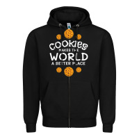 Black funny cookie lover baking cookies baker candy gift Zipper Hoodie - trangStudio