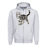 Heather Grey American Shorthair Cat Zipper Hoodie - LillyAllenDesigns
