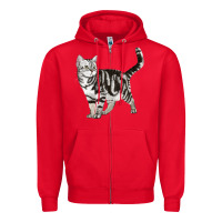 Red American Shorthair Cat Zipper Hoodie - LillyAllenDesigns