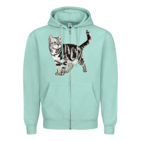 Seafoam American Shorthair Cat Zipper Hoodie - LillyAllenDesigns