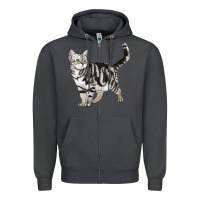 Smoke American Shorthair Cat Zipper Hoodie - LillyAllenDesigns