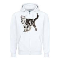 White American Shorthair Cat Zipper Hoodie - LillyAllenDesigns