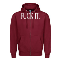 Burgundy F It Period Dot Zipper Hoodie - trangStudio