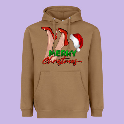 Merry Christmas Heels Heavyweight Hoodie Designed By Barkaloodesign