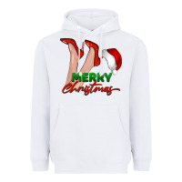 White merry Christmas heels Heavyweight Hoodie - BarkalooDesign