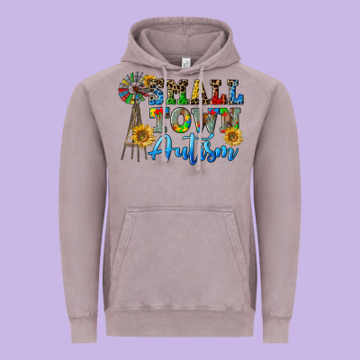 Small Town Autism Vintage Hoodie Designed By Cowgirlartshop